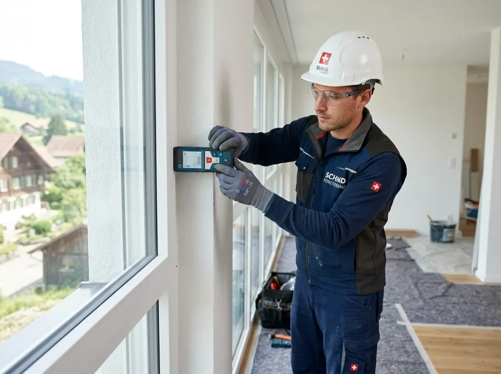 Un ouvrier en rénovation de fenêtre à Genève