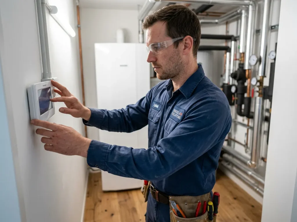 Technicien expert en HVAC à Genève en opération de maintenance
